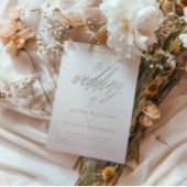 Invitation Le Mariage De La Calligraphie Or De Faux