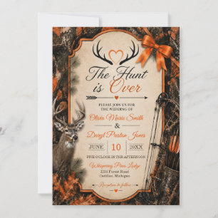 Invitation Le Mariage de la Chasse Orange Camouflage