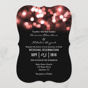 Invitation Le mariage de la Parties scintillant Coral Black B