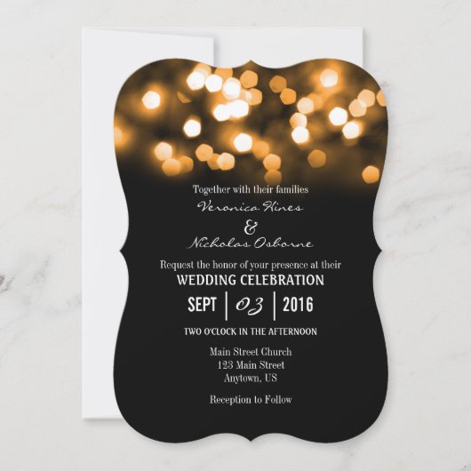 Invitation Le mariage de la Parties scintillant Orange Black (Devant)