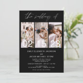 Invitation Le Mariage de la photo Black White Minimalist (Debout devant)