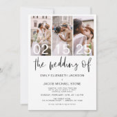 Invitation Le Mariage de la Photo QR code Minimalist Elegant (Devant)