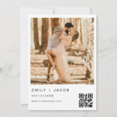 Invitation Le Mariage de la Photo QR code Minimalist Elegant (Dos)