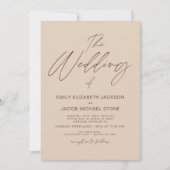 Invitation Le Mariage de la typographie moderne de Terracotta (Devant)