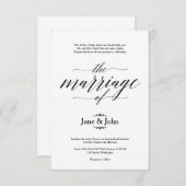 Invitation Le mariage de l'Faire-part de mariage de base (Devant / Derrière)