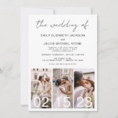 Invitation Le Mariage de Minimalist Photo Collage Simple (Devant)