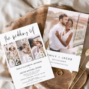 Invitation Le Mariage de Minimalist Photo Collage Simple