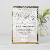 Invitation Le Mariage de Overlay Photo Simple Noir Blanc (Debout devant)