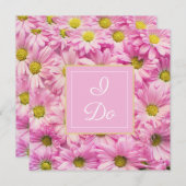 Invitation Le Mariage de Pretty Pink Daisy (Devant / Derrière)