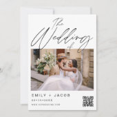 Invitation Le Mariage de Two Photo Minimalist QR code (Devant)