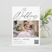 Invitation Le Mariage de Two Photo QR code (Debout devant)