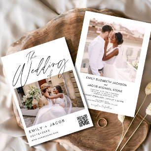 Invitation Le Mariage de Two Photo QR code
