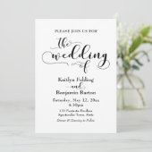 Invitation "Le Mariage De" Typographie Noire, Simple, Élégant (Debout devant)