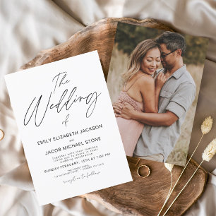 Invitation Le Mariage de White Black Photo Elegant