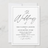 Invitation Le Mariage de White Black Photo Élégante invitatio (Devant)