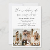 Invitation Le Mariage du code QR minimaliste Simple (Devant)
