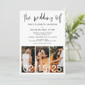 Invitation Le Mariage du code QR minimaliste Simple (Debout devant)