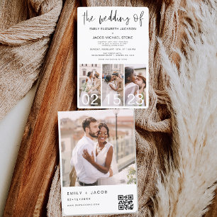 Invitation Le Mariage du code QR minimaliste Simple