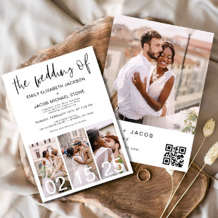 Invitation Le Mariage du code QR minimaliste Simple