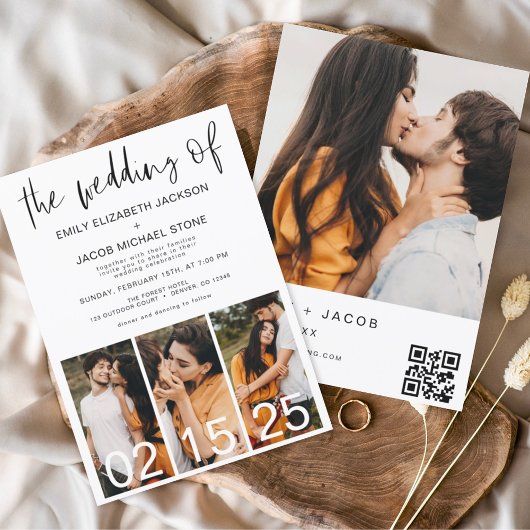 Invitation Le Mariage du code QR minimaliste Simple