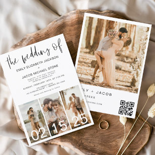 Invitation Le Mariage du code QR minimaliste Simple