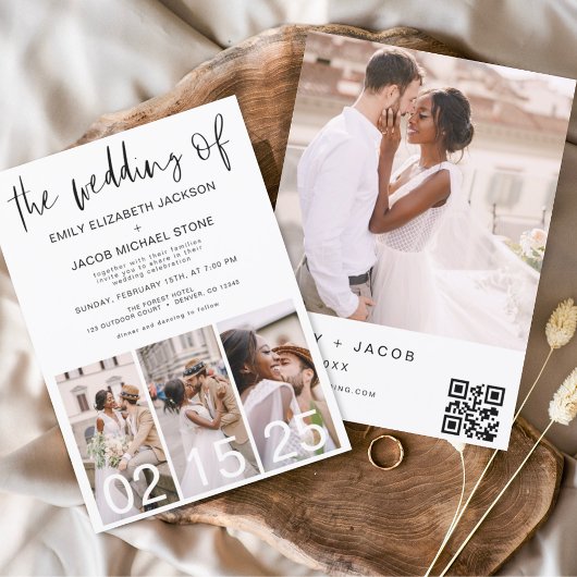 Invitation Le Mariage du code QR minimaliste Simple