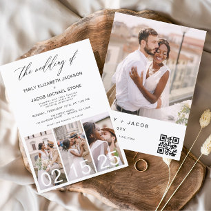 Invitation Le Mariage du code QR minimaliste Simple