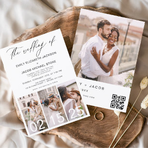 Invitation Le Mariage du code QR minimaliste Simple