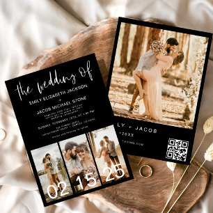 Invitation Le Mariage du code QR minimaliste Simple