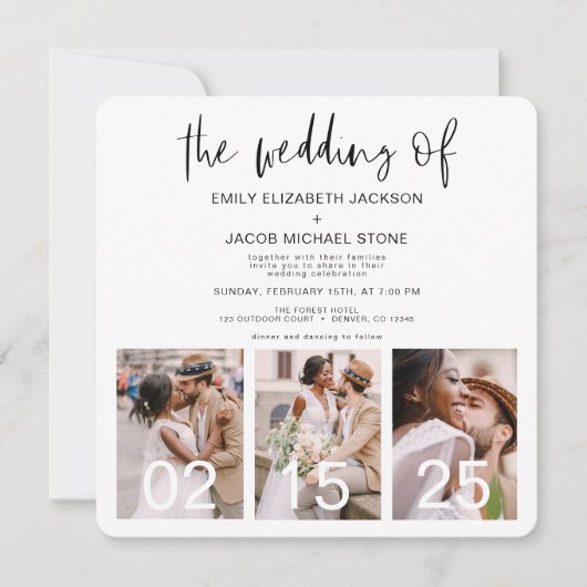 Invitation Le Mariage du code QR minimaliste Simple (Devant)