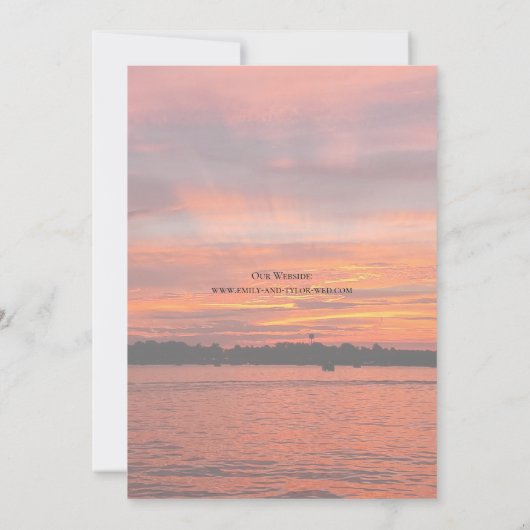 Invitation Le mariage du lac Rustic Sunset Lakeside Invite © (Dos)