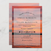 Invitation Le mariage du lac Rustic Sunset Lakeside Invite © (Devant / Derrière)