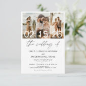 Invitation Le Mariage du Mariage blanc minimaliste photo (Debout devant)