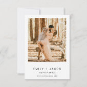 Invitation Le Mariage du Mariage blanc minimaliste photo (Dos)