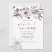 Invitation Le mariage en fleurs rose et gris invite au mariag (Devant)
