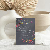 Invitation Le Mariage Floral Bleu Classique De L'Invitation