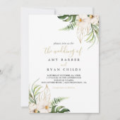 Invitation Le Mariage floral Gold Tropical Foliage (Devant)