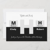 Invitation Le Mariage noir et blanc de base (Devant)