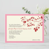 Invitation Le Mariage Rose Et Rouge Invite Les Inséparables (Debout devant)