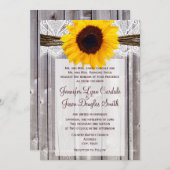 Invitation Le mariage rustique du tournesol de la grange de b (Devant / Derrière)