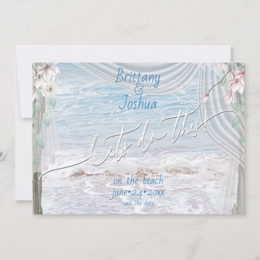 Invitation Le Mariage tropical fait cette plage Enregistrer l (Devant)