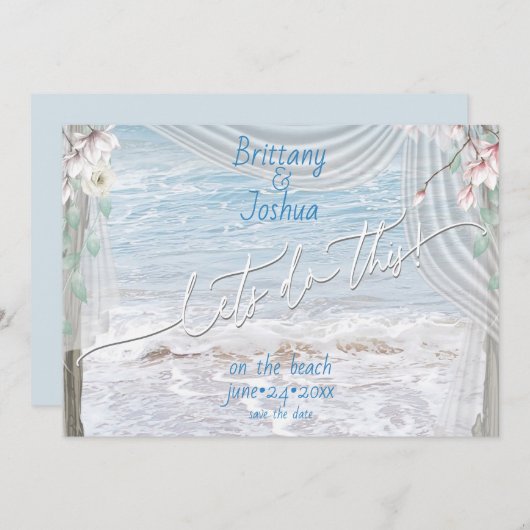 Invitation Le Mariage tropical fait cette plage Enregistrer l (Devant / Derrière)