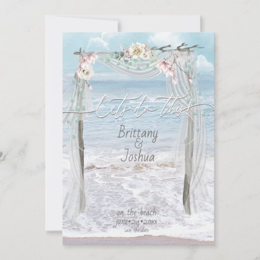 Invitation Le Mariage tropical fait cette plage Enregistrer l (Devant)