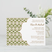 Invitation Le Marocain olive d'or vert couple le wedding (Debout devant)