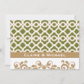 Invitation Le Marocain olive d'or vert couple le wedding (Dos)