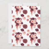 Invitation Le Maroon Rose Floral Boho Drive By Girl Baby show (Dos)