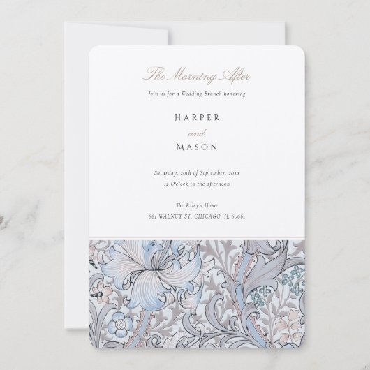 Invitation Le matin après Golden Lily Pastel élégant (Devant)