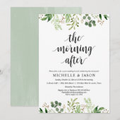 Invitation Le Matin Après, Green Post Mariage Brunch (Devant / Derrière)