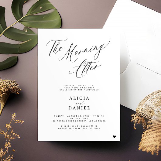 Invitation Le matin après le brunch mariage d'adieu