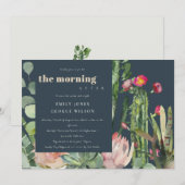 INVITATION LE MATIN APRÈS LE MARIAGE, LE CACTI FLORAL ROSE MA (Devant / Derrière)